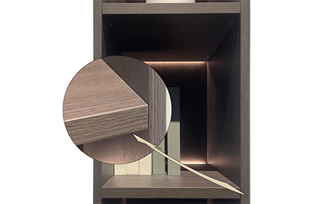 edge banding on shelf