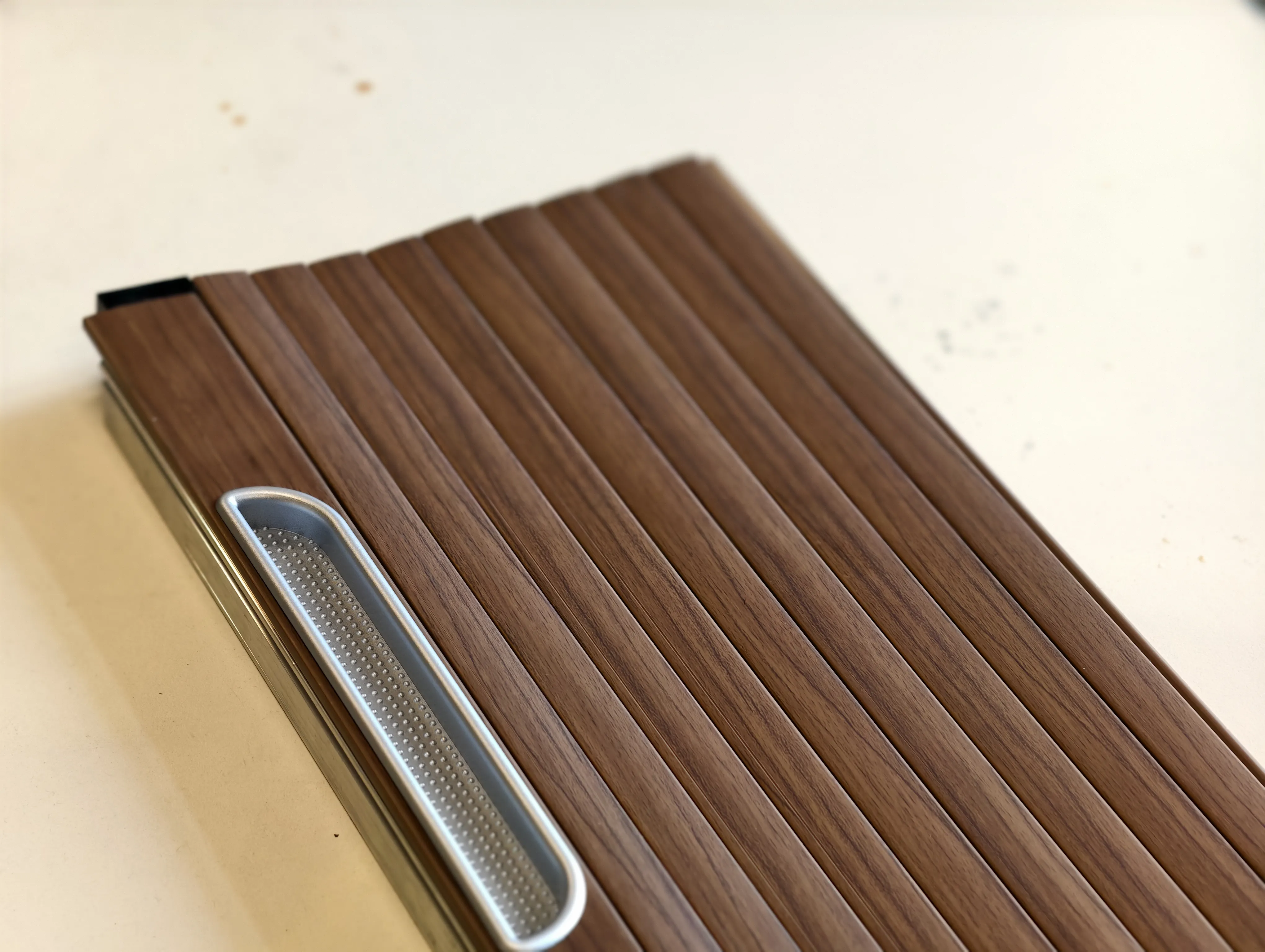 2024 Newest Walnut Wood Color Tambour Door, Customized for Your Camper Wood Cabinet, Aesthetically and Durable
